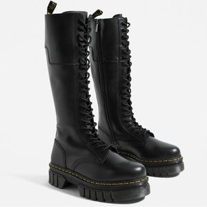 NWT Dr. Martens Audrick 20-Eye Leather Knee High Platform Boots Size 6